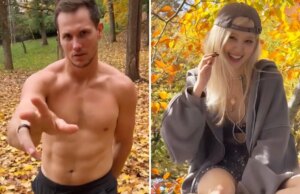 Promis spüren das Herbstlaub … Hören Sie nicht auf zu belästigen!