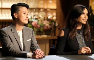 Padma Lakshmi sagt der Köchin Melissa King scherzhaft, sie solle aufhören, „Gerüchte“ zu verbreiten