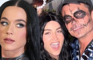 Rachel Lynn Matthews verkleidet sich als Katy Perry und schmiegt sich an Orlando Bloom