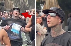 Travis Barker tritt nach einem 5-km-Lauf in Santa Monica auf