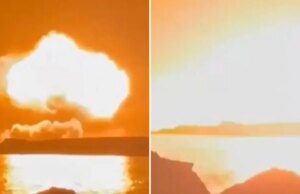 In einem der größten Ölhäfen von Vlad bricht eine gewaltige Explosion aus, nachdem die Ukraine ihn mit einer neuen „Monster“-Rakete angegriffen hat